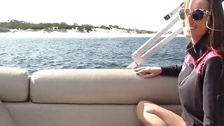 Two girls ended up licking each other on a boat
